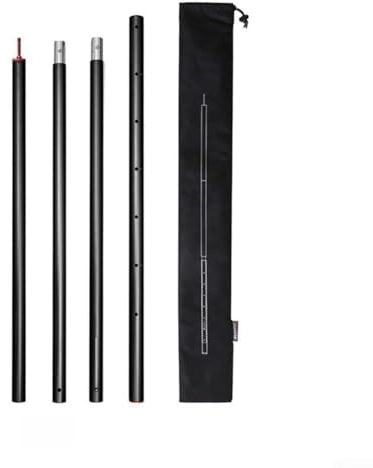 Gdfnmogo Adjustable Awning Poles 31mm, Aluminum Alloy Tent Poles for Tarp, 2.86m Telescopic Camping Pole Set of 4, Thickened 1.2mm Wall for Out(BLACK)