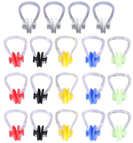 Toyvian 20 Pezzi Clip Nasale in Silicone per Nuoto Fermagli Comodi, Tappi Nasali Leggeri e Resistenti, Accessori Piscina per Nuotatori e Sport Acquatici Colore Casuale