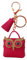 Fontee® Münzgeldbörse Süß PU Eule Geldbörse Schlüsselring Taschenzubehör Dekorationen mit Quasten Geschenk für Muttertag, Freundin oder Kinder, Rot
