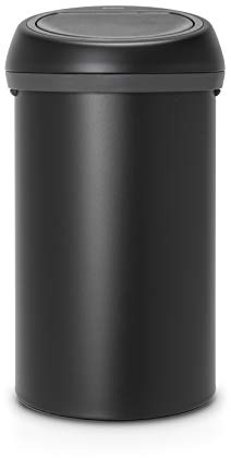 Brabantia 128981 Kitchen Touch Bin, Mineral Moonlight Black, 60 L