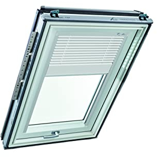 Original Roto Jalousette ZJA für Roto Dachfenster - Führungsschiene Silber - Jalousie für Baureihe Designo R6/R8, i8 und Classic K 64/84 - Größe 114/118 | 11/11 - Stofffarbe Weiß