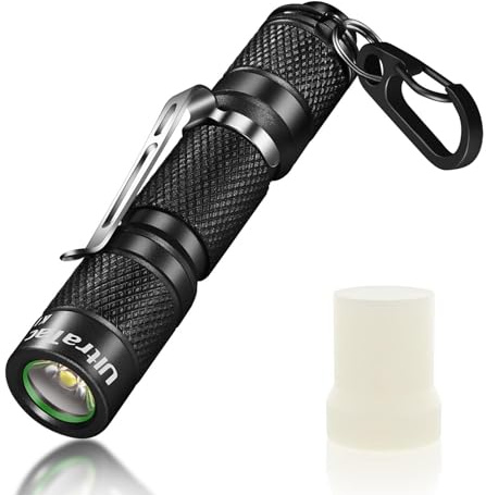 UltraTac K1 180LM Ultra-Bright LED Keychain Flashlight - Waterproof AAA Battery Mini Light, Compact Pocket-Sized for EDC, Camping, Hiking, Emergencies & Outdoor Use (Black X 1)
