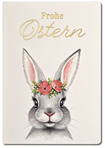 Art Nuvo EXKLUSIVE OSTERKARTEN –SATZ VON 10 MANUFAKTURKARTEN IN LEICHTEM BEIGE 120x170mm, VERGOLDETE OSTERMOTIVE HERGESTELLT AUS AQUARELLSCHMUCKPAPIER, MIT BEIGEN EINLAGEN UND UMSCHLÄGEN EE-0513