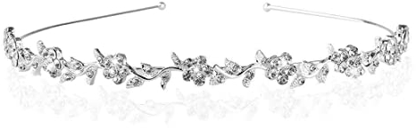 LEEQBCR 1pcs Kristall Hochzeit Stirnband Strass Braut Kopfschmuck Hochzeit Kristall Braut Blumen Stirnband Blätter Tiara Krone Stirnband