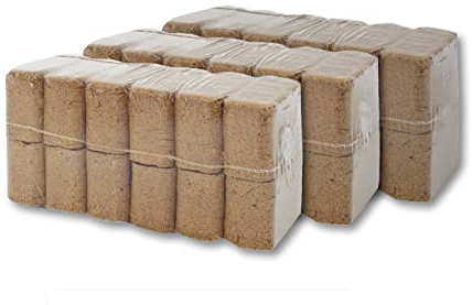Holzbrikett 30 KG Ideal als Ersatz für Kohle, Holz, Koks, Ofenbriketts, In praktischen Würfeln verpackt, Leicht zu lagern, Feuerholz. Gemischte Eiche, Buche, Belaubt