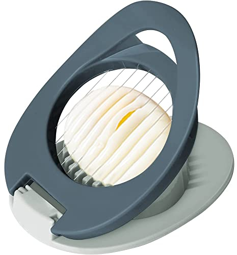 Starchef Trancheuse en acier inoxydable pour œufs, jambon, bananes, œufs durs, jambons et bananes (bleu foncé)