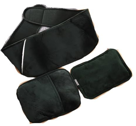 3 in 1 Rechargeable Electric Hot Water Bottle with Soft Plush Cover,Hot Water Bag with Soft Plush Waist Belt,Upgraded Comfortable Warmer Belt,Automatic Temperature Control,Warms Hands and Tummy,Green