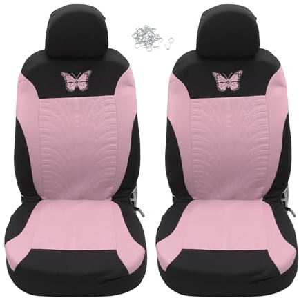 A ABSOPRO Kit de Fundas Universales para Asientos de Coche Lavables y Transpirables Protectores de Asientos Interiores de Coche (Juego de 4) Rosa