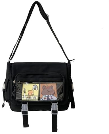 LUOFENG Bolsos cruzados japoneses para chicas de secundaria, bolso de nailon para libros, bolso transparente Itabag para mujer, bolso JK, bolsos de hombro