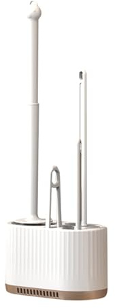 Basaza Klobürste weiß Toilettenbürste Silikon 4 in 1 WC Bürsten & Halter in Badezimmer WC Bürstengarnitur Stehend oder zur Wandmontage Bathroom Accessories Wohnung Bad Must Have WC Brush