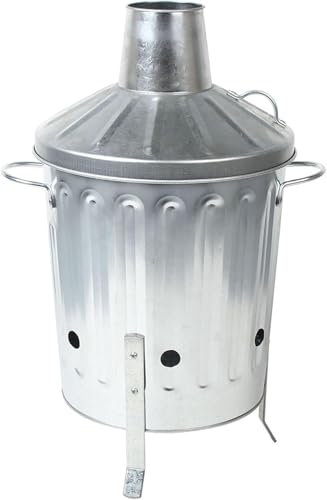 Unibos 15L Mini Garden Incinerator Small fire Bin Galvanised 15 Litre Burning Wood (15L Incinerator)