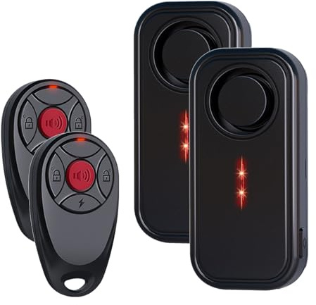 Mengshen 2 Pezzi Allarme per Bici Rumoroso 113dB IP66 Impermeabile Antifurto Dispositivo per Auto con Vibrazione Sensore di Movimento Sirena per Bicicletta, Auto, Rimorchio, Ebike, Moto, Scooter