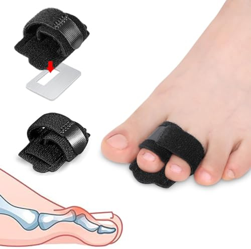 GGUFAY Benda per la correzione delle dita a martello, per uomini e donne, imbottita per correggere dita a martello e dita fratturate, 2 pezzi (nero)
