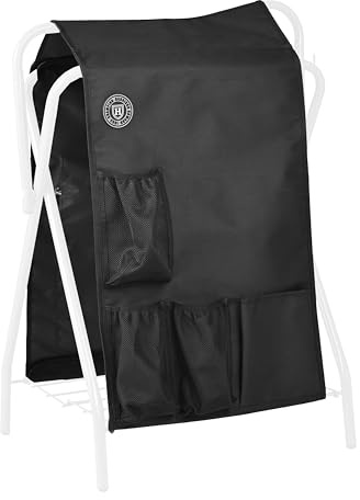 Harrison Howard Horse Saddle Rack Cover with Pockets, Waterproof Saddle Storage Cover & Horse Tack Organizer, Saddle Rack Protection for Barn, Trailer & Travel(Saddle Rack not Included)-Black