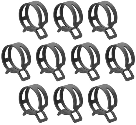 QUARKZMAN 10 Piezas Abrazaderas Muelle Tipo Banda 24mm Abrazadera Para Manguera Combustible Clip Muelle Para Manguera Silicona Abrazadera Para Tubo Vacío Clip Negro