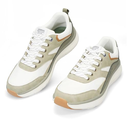 LEOSS ORIGINAL Scarpa Ortopedica Uomo Scarpe Comode Uomo Traspiranti Stabili Sneakers Classiche Leggere Allenamenti (Verde, 44 EU, MLE260305-15)
