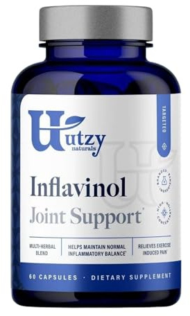 Boswellia Phytosome 250 mg with Casperome, Plus Ginger 400 mg, Devil's Claw & Rosemary AquaROX, Joint Comfort & Healthy Inflammation Response, 60 Vegetarian Capsules — Inflavinol by Utzy Naturals
