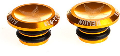 BENGKUI 1 Paire vélo VTT poignée en Alliage d'aluminium Guidon Embouts de Guidon Bouchons Bouchons Nouvel Or