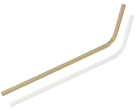 FACKELMANN Cannucce di carta flessibili monouso marrone/bianco (certificazione FSC) sostenibili, riciclabili, ecologiche e compostabili (eco friendly), ideali per feste, 0,6 x 23 cm, 40 pezzi.