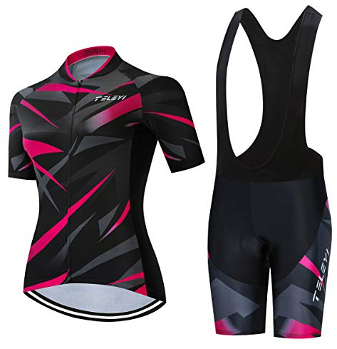 Radtrikot-Set für Damen, Trägerhose, Anzüge für Sommer, Rennrad, Cc6504-2a, 46