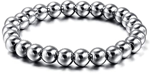 HCMA Bracelet homme en acier titane classique Biker vélo métal lourd boule lien chaîne bijoux Bracelets pour hommes