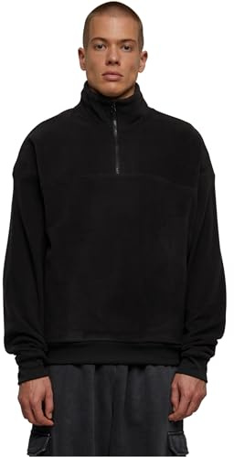 Urban Classics Basic Polar Fleece Troyer Sweatshirt för män, svart, L