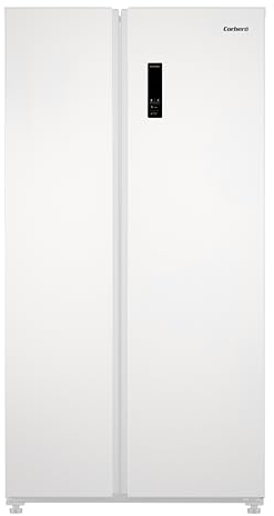 Corberó - Frigorífico Americano CFSBSH730NFW | 442L | No Frost | Inverter | Display Puerta | Luz LED | 2 Cajones | Función ECO | Estantes de Cristal | Silver Trim | Blanco