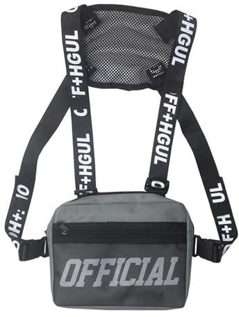 Maizoon Marsupio Tattico per Corsa Uomo, Gilet da Viaggio per Escursionismo, Caccia, Attività all'Aria Aperta, Borsa da Vita Versatile, Grigio, 10.24 inches x 2.36 inches x 8.27 inches