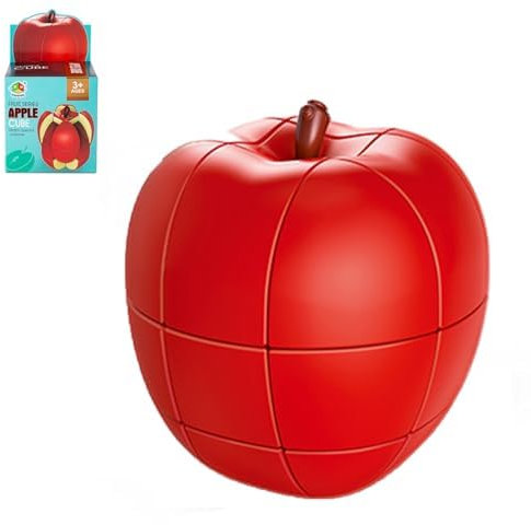 Zauberwürfel,3D Apfelförmige Fruchtwürfel Magic Speed Cube，Speziell Geformter Puzzlewürfel zur Entwicklung von Intelligenz und Geschicklichkeit (Apple)