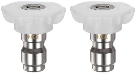 M METERXITY 2 Pcs Embouts de Buse de Pulvérisation pour Nettoyeur Haute Pression, 40 Degré 1/4 Rapide Connecteur Acier Inoxydable Buse à Jet pour Nettoyeur [1mm Orifice]