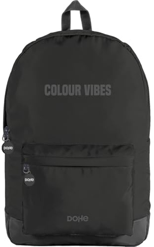 Dohe - Zaino scolastico ergonomico - Grande capacità (18L), 5 tasche, scomparto per laptop/tablet, schienale e spallacci rinforzati - Colour Vives Nero