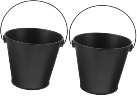 Toyvian 2pièces Seau à Graisse pour Barbecue Seau à Huile Métal Seau à Graisse pour Extérieur Seau pour Barbecue Seau à Huile avec Bac Récupérateur pour Métal Compact Facile à