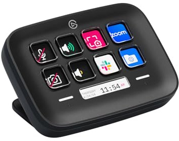 Elgato Stream Deck Neo (Schwarz) – 8 anpassbare Tasten, 2 Touch Points, rasante Tasks & Workflows – Steuern Sie Word, Excel, PowerPoint, Teams, Zoom, Spotify etc - Kompatibel mit Mac und PC