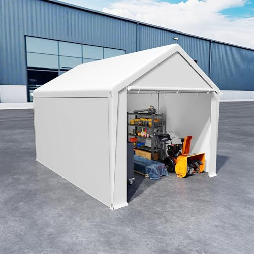 UISEBRT Tienda de campaña de almacenamiento de 3 x 4 m, cobertizo impermeable con lona de polietileno robusta y marco de acero, ideal como garaje de almacenamiento para herramientas, herramientas de