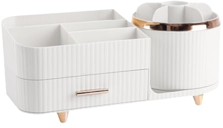 Torre per organizer cosmetici – Supporto girevole lo styling, cassetti portaoggetti compatti, | Soluzione riporre il trucco la cura della pelle, lucidalabbra, ombretti, pennelli, bottiglie