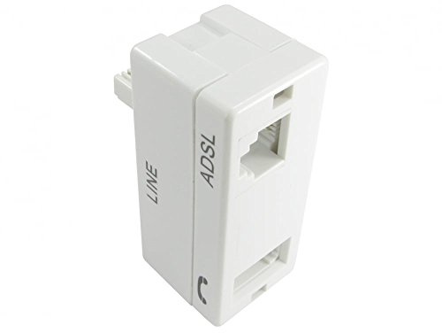 Alida Systems – ADSL mikrofilter (2 portar) – Ethernet, RJ11 – kompatibel med PC, smartphone, surfplatta och mer – hemmabruk – vit