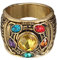 PPX Herren-Ring, Thanos Cosplay Kostümringe, Modeschmuck, Buchstabenring mit sechs Kristallen, Legierung, Gold