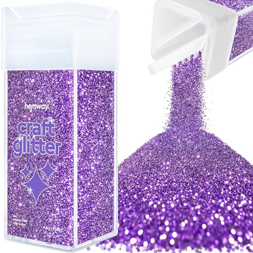 Hemway Craft Glitter Shaker Purple 130g Ultrafine | for Resin & Epoxy Crafts, Christmas Art Supplies, Nail, Body, Face, Eye, Festival, Crafting, Slime, Sparkle