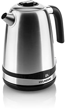 HYUNDAI VK 770 Edelstahl Wasserkocher mit 7 Temperatureinstellungen I 40-100°C I Warmhaltefunktion I 1.7 Liter I 2200 Watt