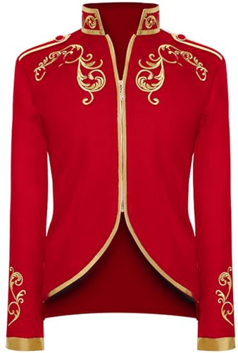 NFAOEGJ Costume de prince pour homme, manteau steampunk, blazer gothique, médiéval, victorien, rétro, pour Halloween, cosplay