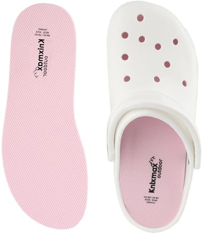 Knixmax Outdoor Plantillas para Crocs Comfort Inserts para zuecos, zapatos de trabajo de jardín, 2 pares de almohadillas finas para zapatos para mujeres y hombres, talla 1-13, Pink, UK-Men 7/UK-Women