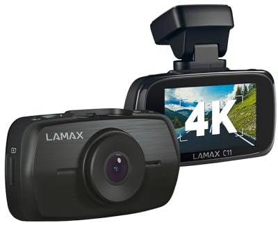 LAMAX C11 GPS 4K-Autokamera, 4K Dashcam, G-Sensor, 5-GHz-WLAN, Speicherkarte bis zu 256 GB, Loop-Aufnahme, Parkmodus, GPS, Mikrofon, Zeitrafferfunktion, Superkondensator, 3M-Magnethalterung