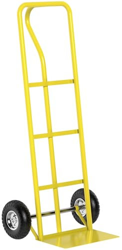 ZENO Sack Truck | Trolley Cart | Hand Trolley | Sack Barrow | Heavy Duty Trolley with Pneumatic Wheels | Can Hold 600lbs | Tyre Protection Plate | Yellow