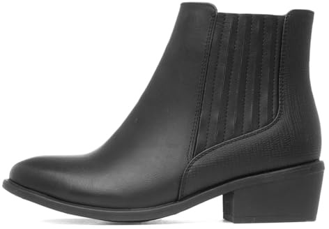 Lilley Womens Black Western Heeled Ankle Boot - Size 5 UK - Black