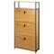 AKTIVE MAX Home Zapatero Entrada, 60 x 24 x 132 cm, Mueble recibidor, Madera y Acero, 3 cajones abatibles con Tiradores, Baldas Ajustables, Industrial (18439)