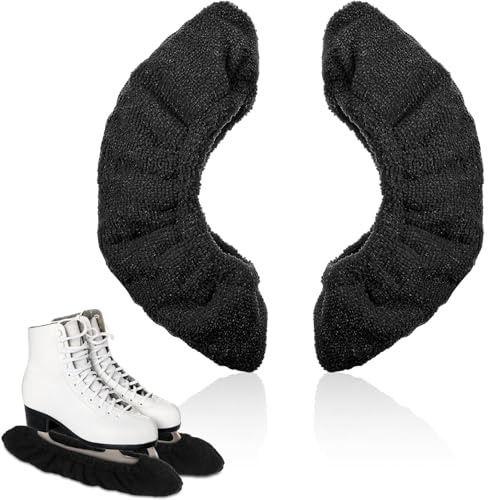 BUKYCAT 1 Paar Kufenschoner für Schlittschuhe, Schlittschuh Schoner, Schlittschuhe Zubehör, Eishockey Elastische Kufenstrümpfe, Kufenstrumpf für Eishockey für Damen Herren Kinder (Schwarz, L)