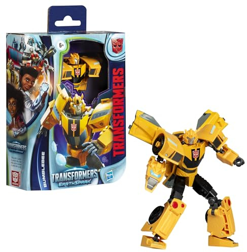 Transformers EarthSpark, Figurine Bumblebee Classe Deluxe de 12,5 cm, Jouet Robot pour Enfants, à partir de 6 Ans