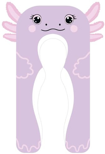 LUNAMIRA Axolotl Kids Body Pillow - 47 U-Shape Long Plush Soft Animal Pillow for Kids, Sleeping, Reading, ADHD & Special Needs Comfort, Anxiety, Washable Cover, Snuggle Fun Cuddle for Boys & Girls