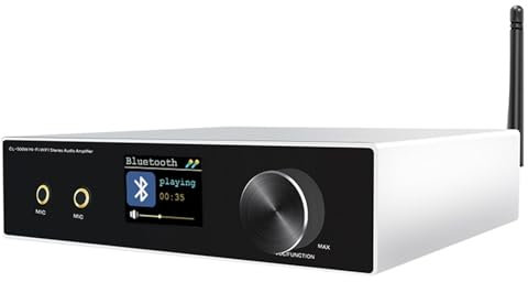 MiBoce HI-FI Stereo Karaoke Amplifier, Audio Bluetooth 5.0 Amplifier, with LCD Display, Volume Control Knobs, Support HDMI ARC Return, Dual Microphone, for Home Theater Speakers