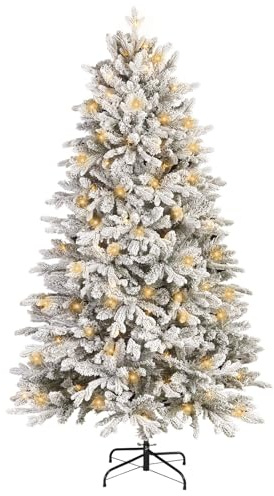 Árbol de Navidad Artificial Pre-Iluminado de 185cm, 350 Luces LED Multicolor, Ramas de PE y PVC, Decoración de Navidad para Interior Exterior Hogar Oficina Fiesta